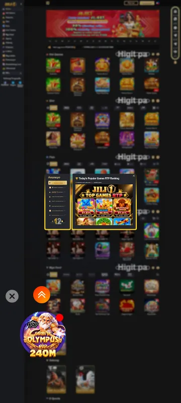 Jili Casino mobile interface for accessing the casino on a phone